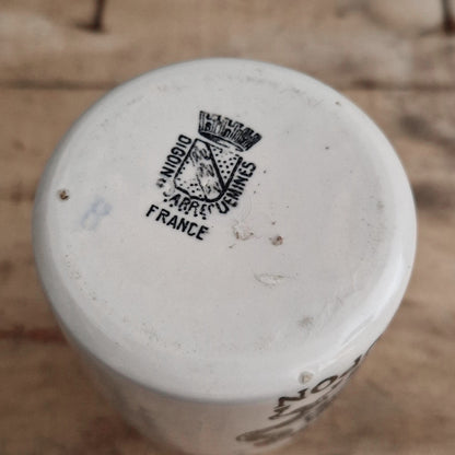Ancien pot à moutarde Grey-Poupon avec sa capsule en métal