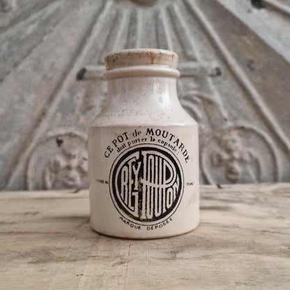 Grey-Poupon Mustard Pot - Sarreguemines, Early 20th Century