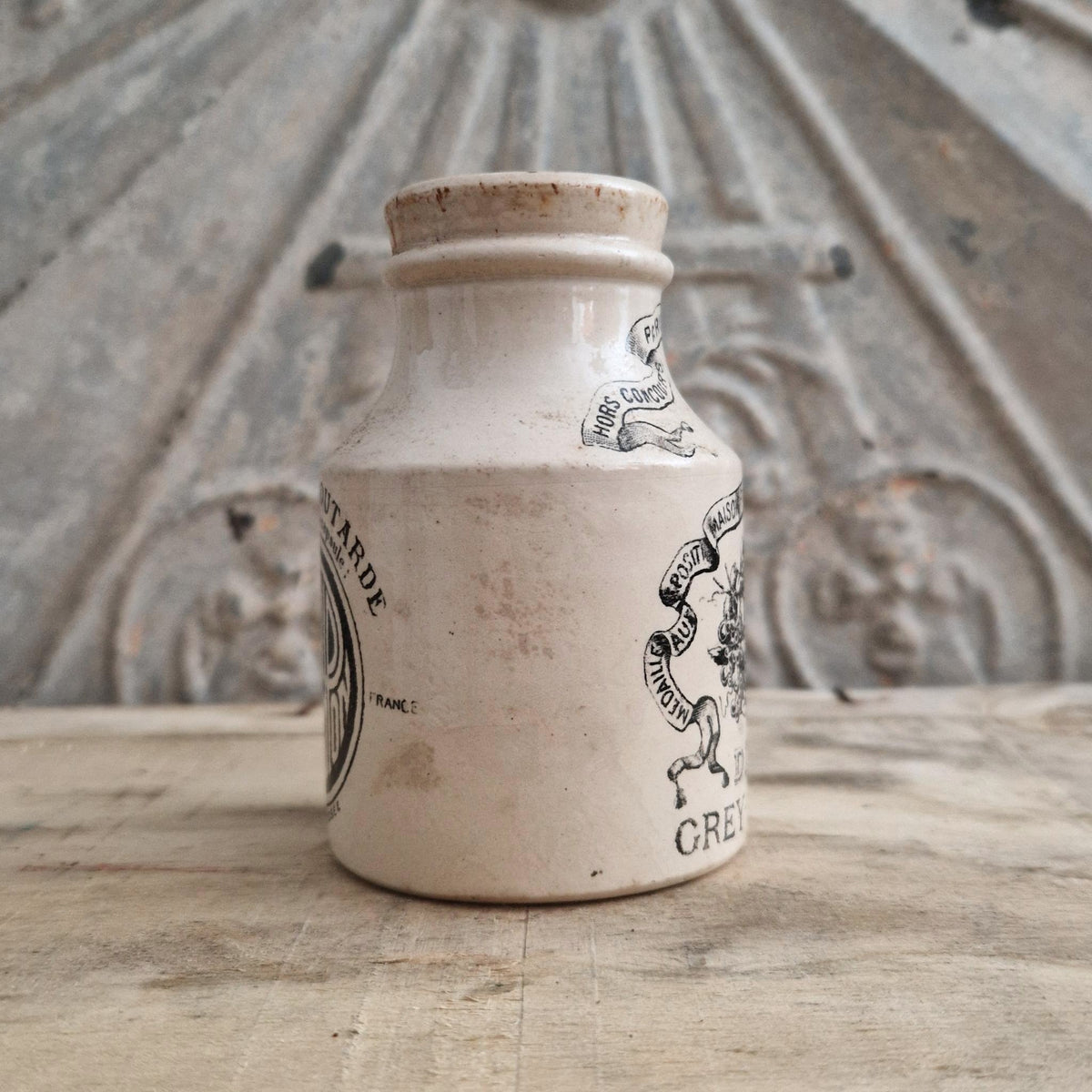 Grey-Poupon Mustard Pot - Sarreguemines, Early 20th Century