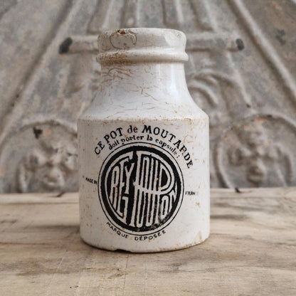 Grey-Poupon Mustard Pot - Sarreguemines - Early 20th Century