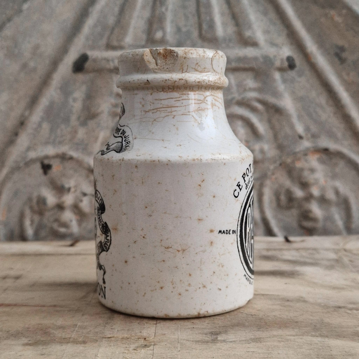 Grey-Poupon Mustard Pot - Sarreguemines - Early 20th Century