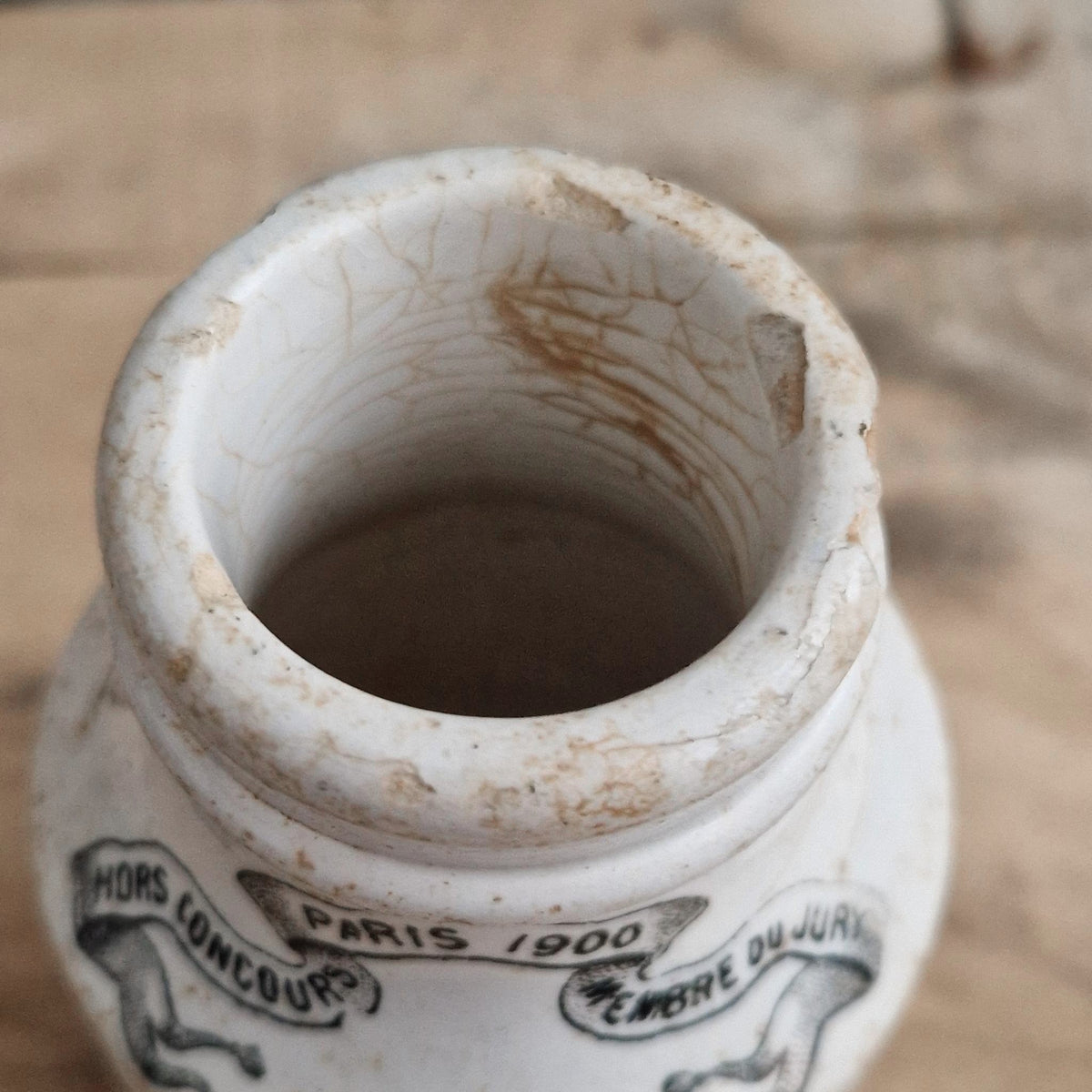 Grey-Poupon Mustard Pot - Sarreguemines - Early 20th Century