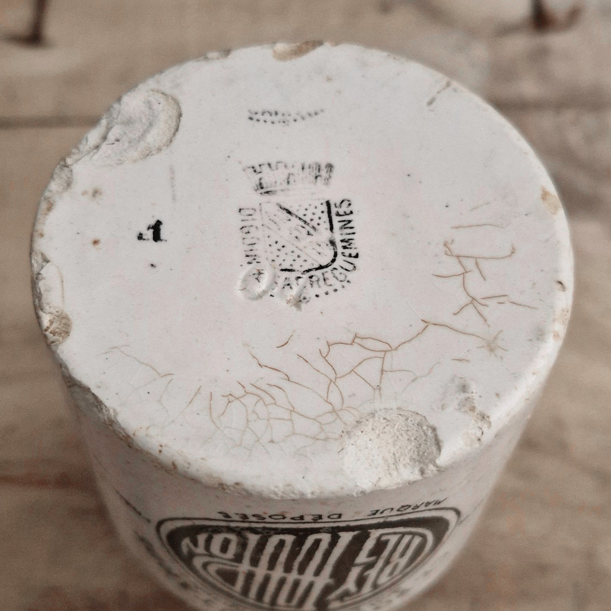 Grey-Poupon Mustard Pot - Sarreguemines - Early 20th Century