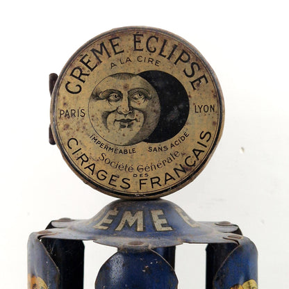 Ancien présentoir publicitaire « Cirage Crème Éclipse » Bleu