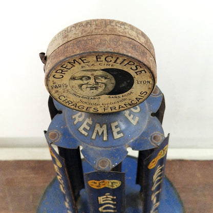 Ancien présentoir publicitaire « Cirage Crème Éclipse » Bleu