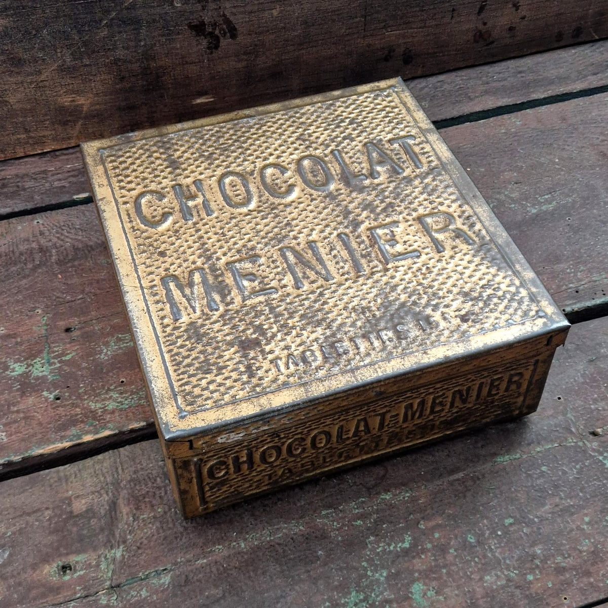 Boîte Chocolat Menier « Tablettes 15 c » format L - Métal doré