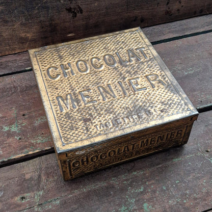 Boîte Chocolat Menier « Tablettes 15 c » format L - Métal doré