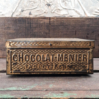 Boîte Chocolat Menier « Tablettes 15 c » format L - Métal doré
