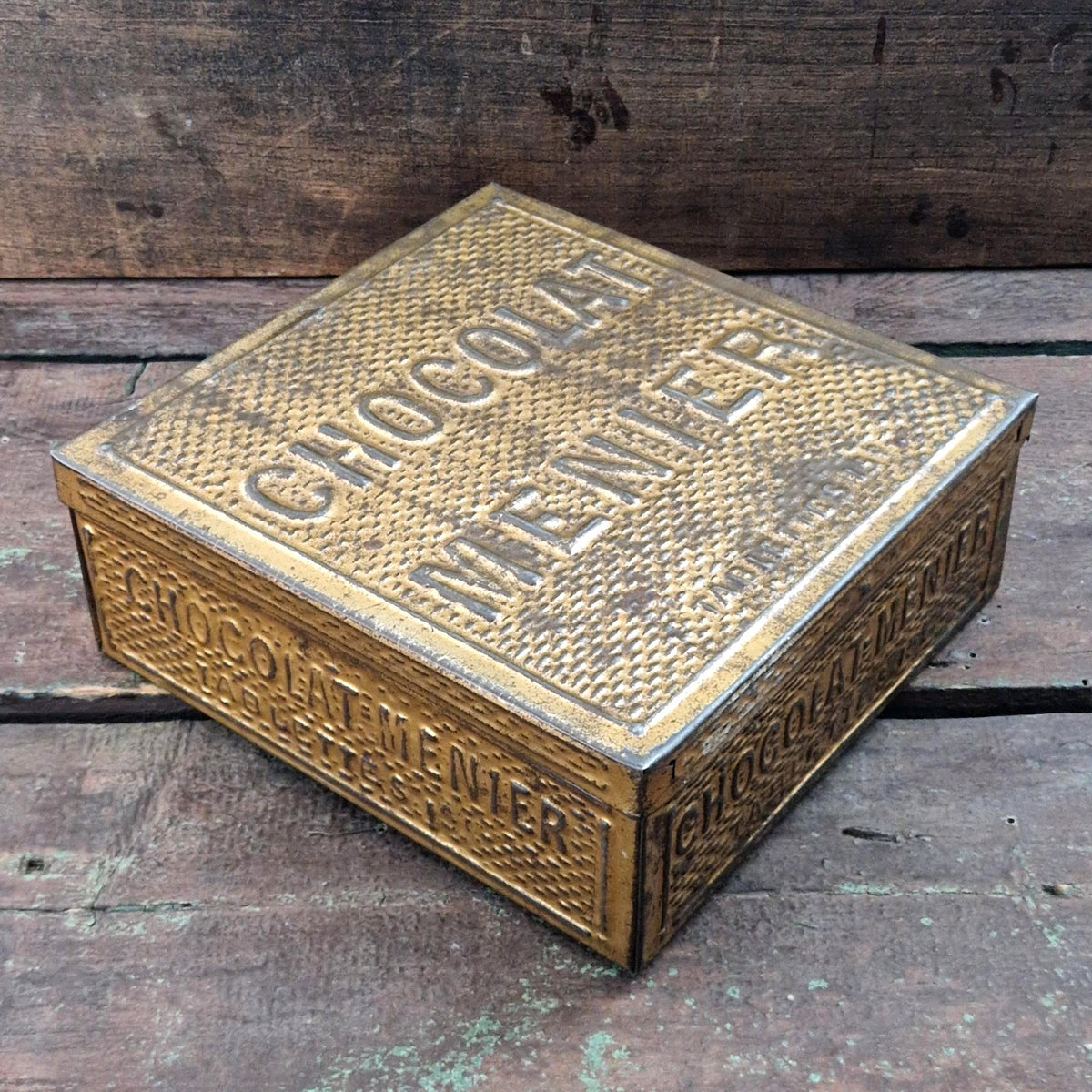 Boîte Chocolat Menier « Tablettes 15 c » format L - Métal doré