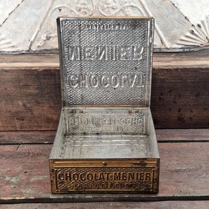 Boîte Chocolat Menier « Tablettes 15 c » format L - Métal doré