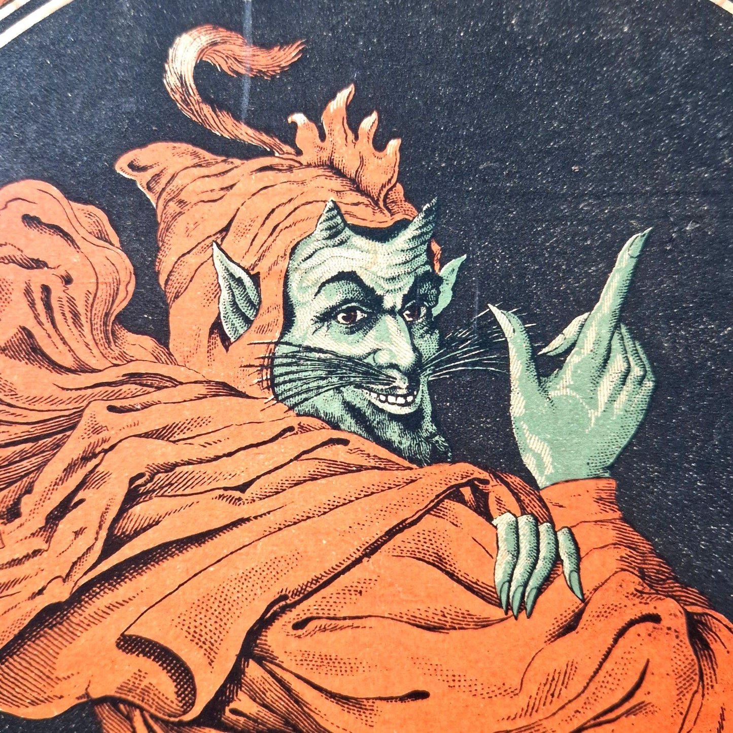 Ancien carton pub avec Diable