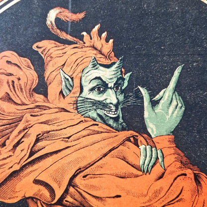 Ancien carton pub avec Diable