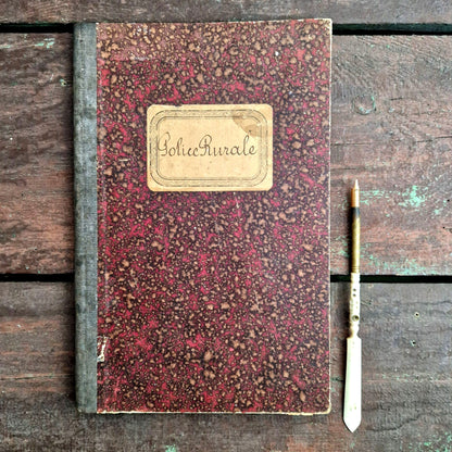 Ancien registe manuscrit police rurale