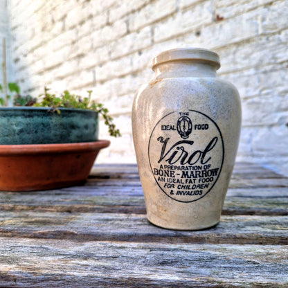 Ancien pot céramique alimentaire VIROL