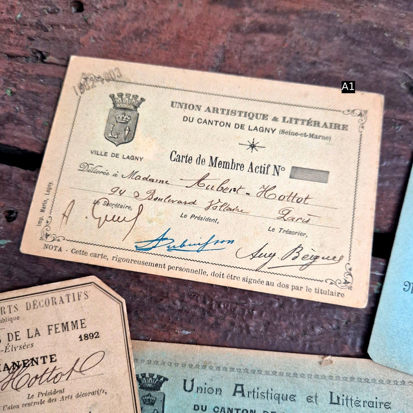 Ancienne carte d'artiste