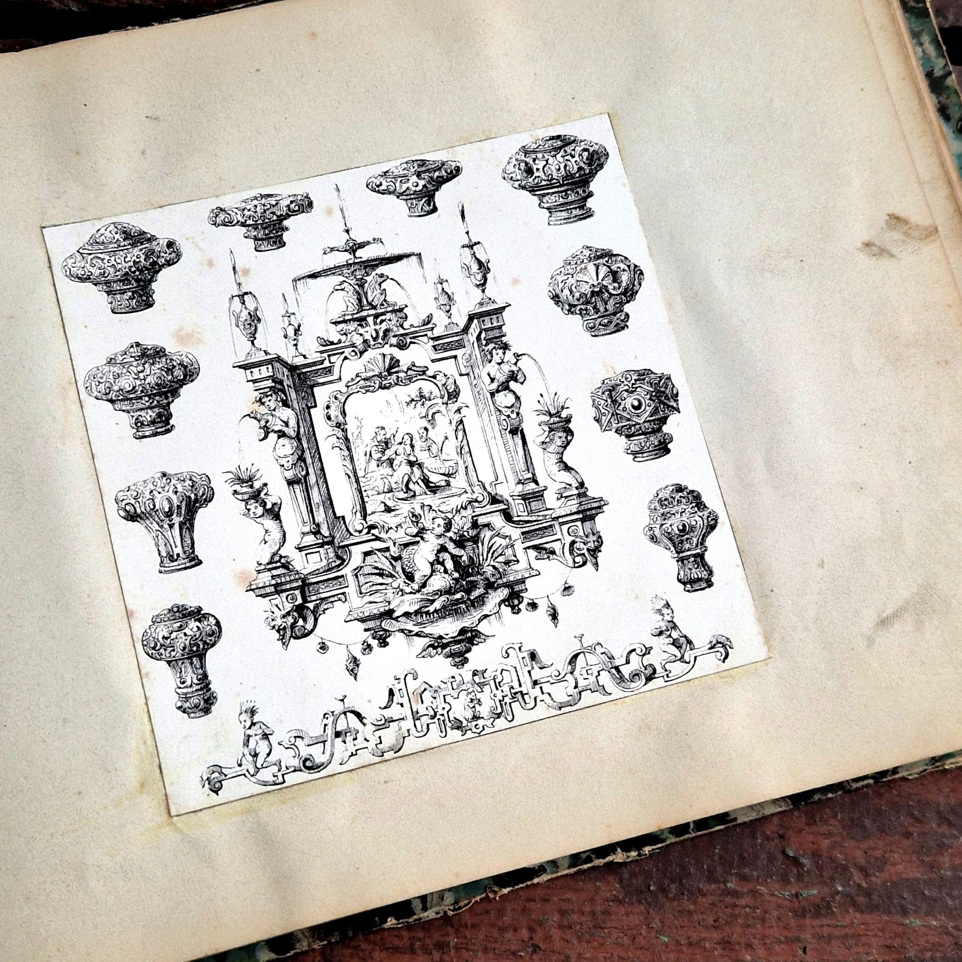 Antique Ornamental Collection of Engravings and Original Drawings