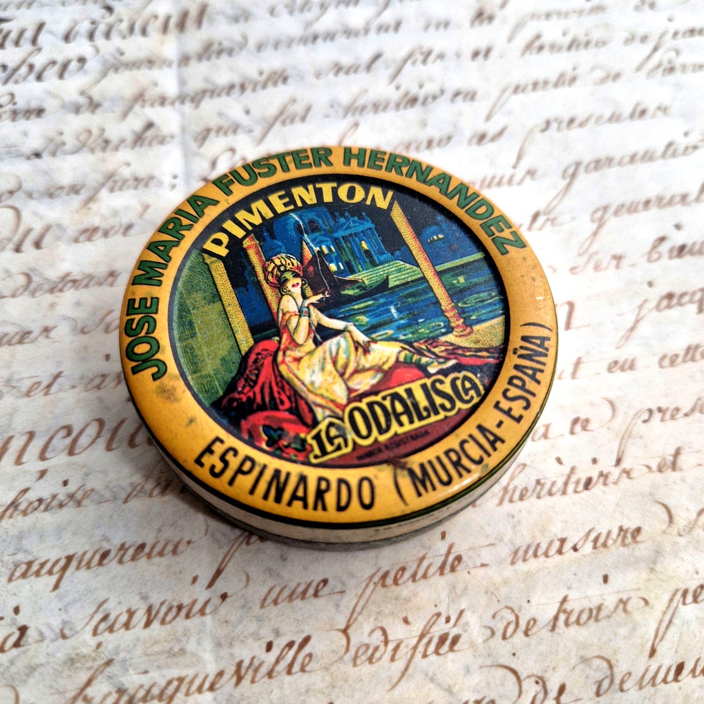 Antique Pimenton box Tin Spain