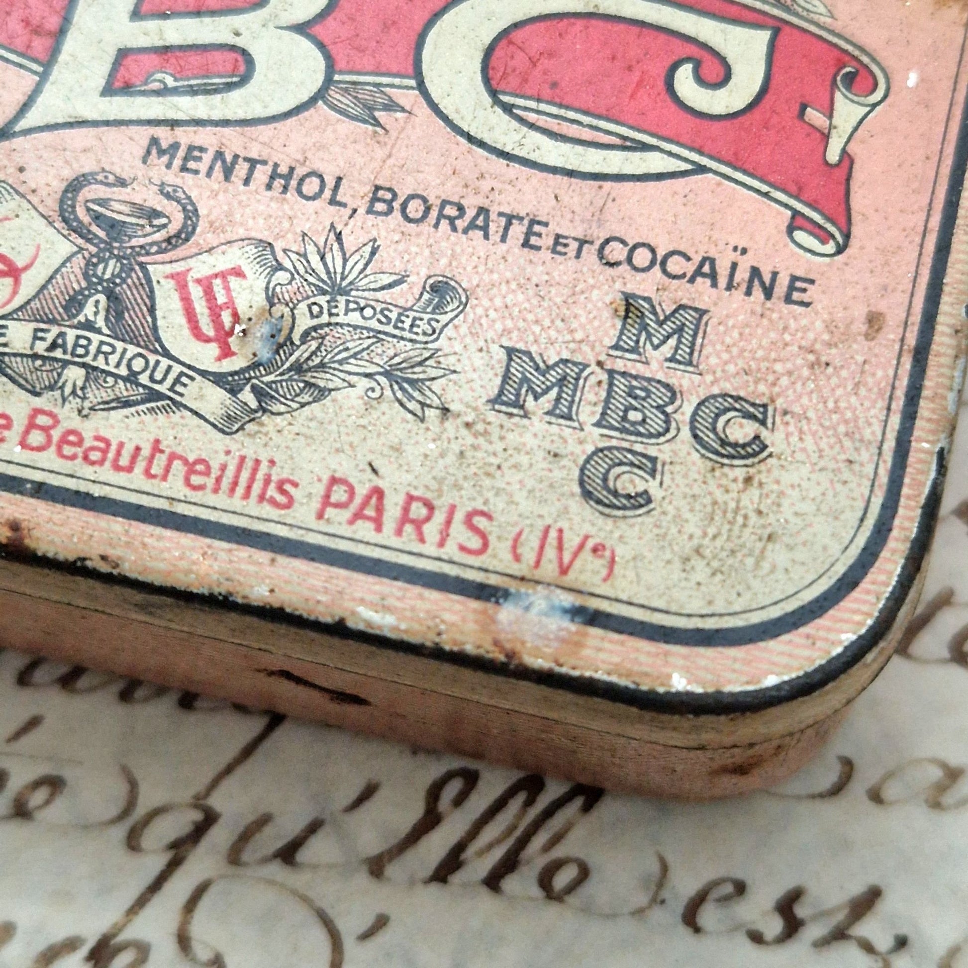 Antique pharmacy box Cocaine