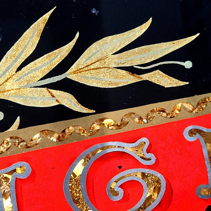 Antique reverse-painted glass sign