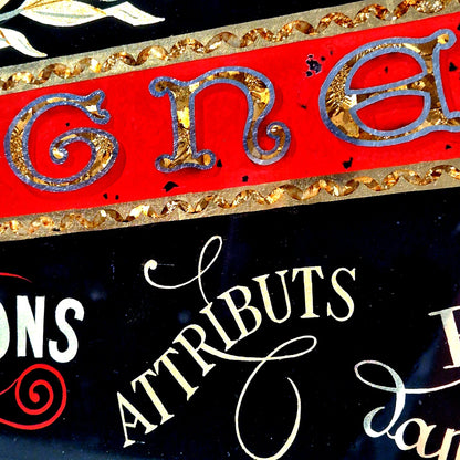 Besset reverse-painted glass sign