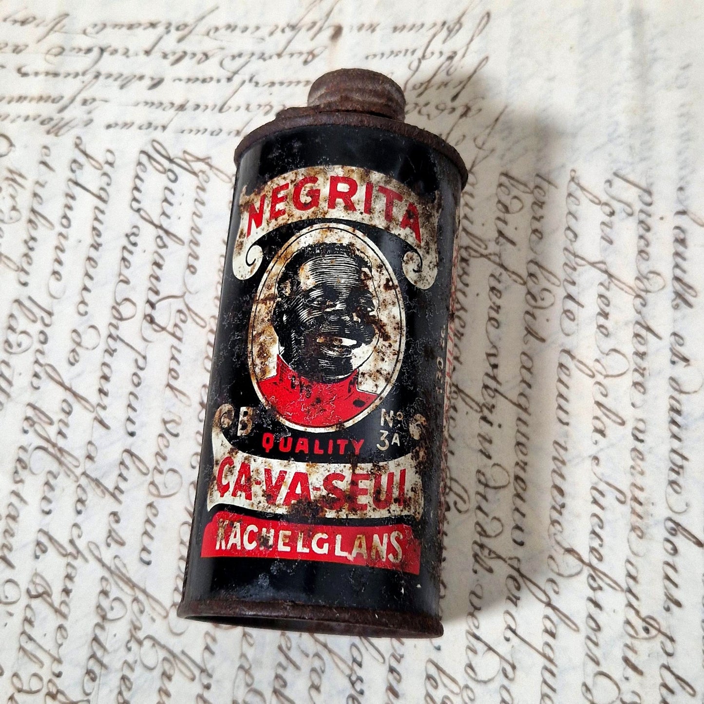 Bidon ancien negrita lithographie