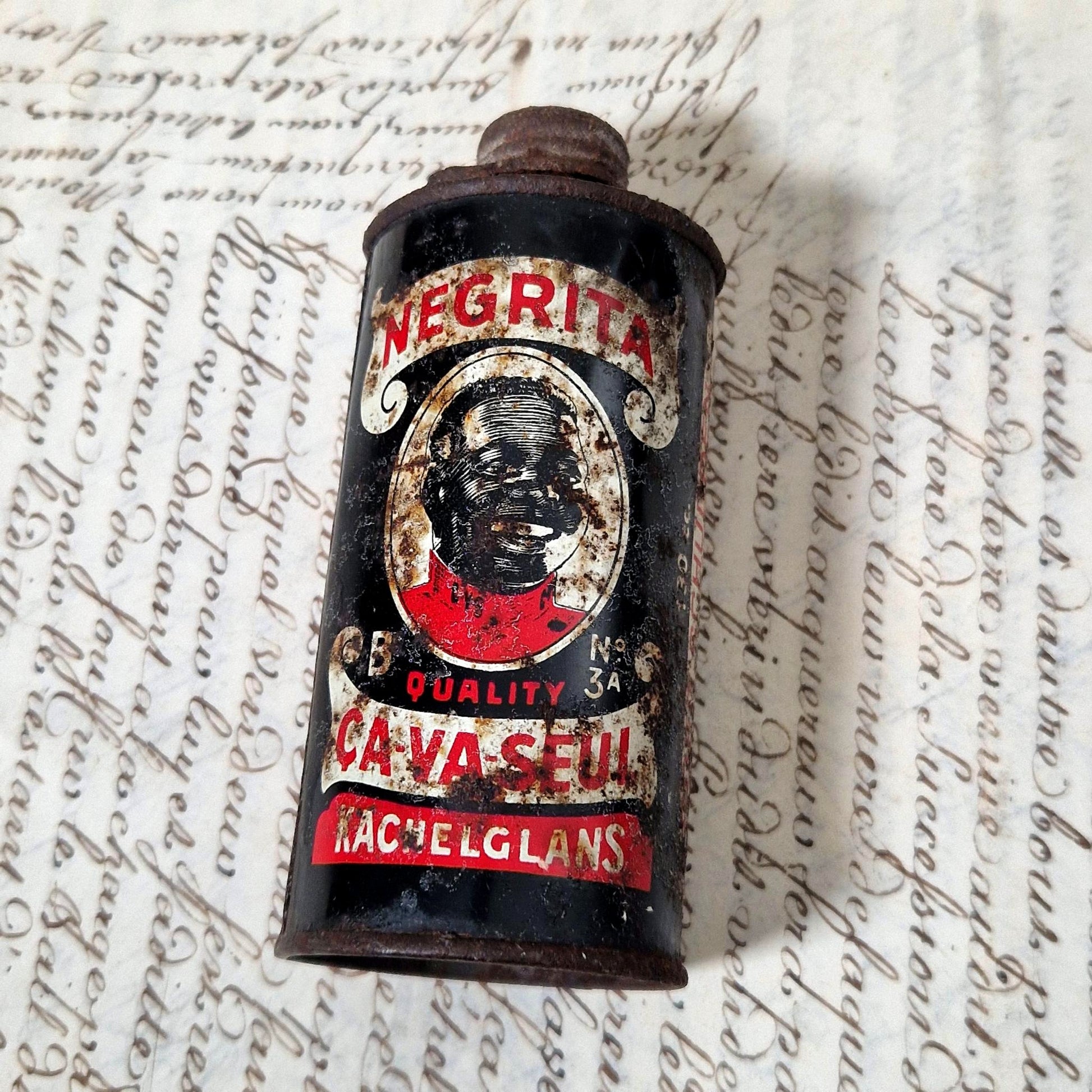 Bidon ancien negrita lithographie