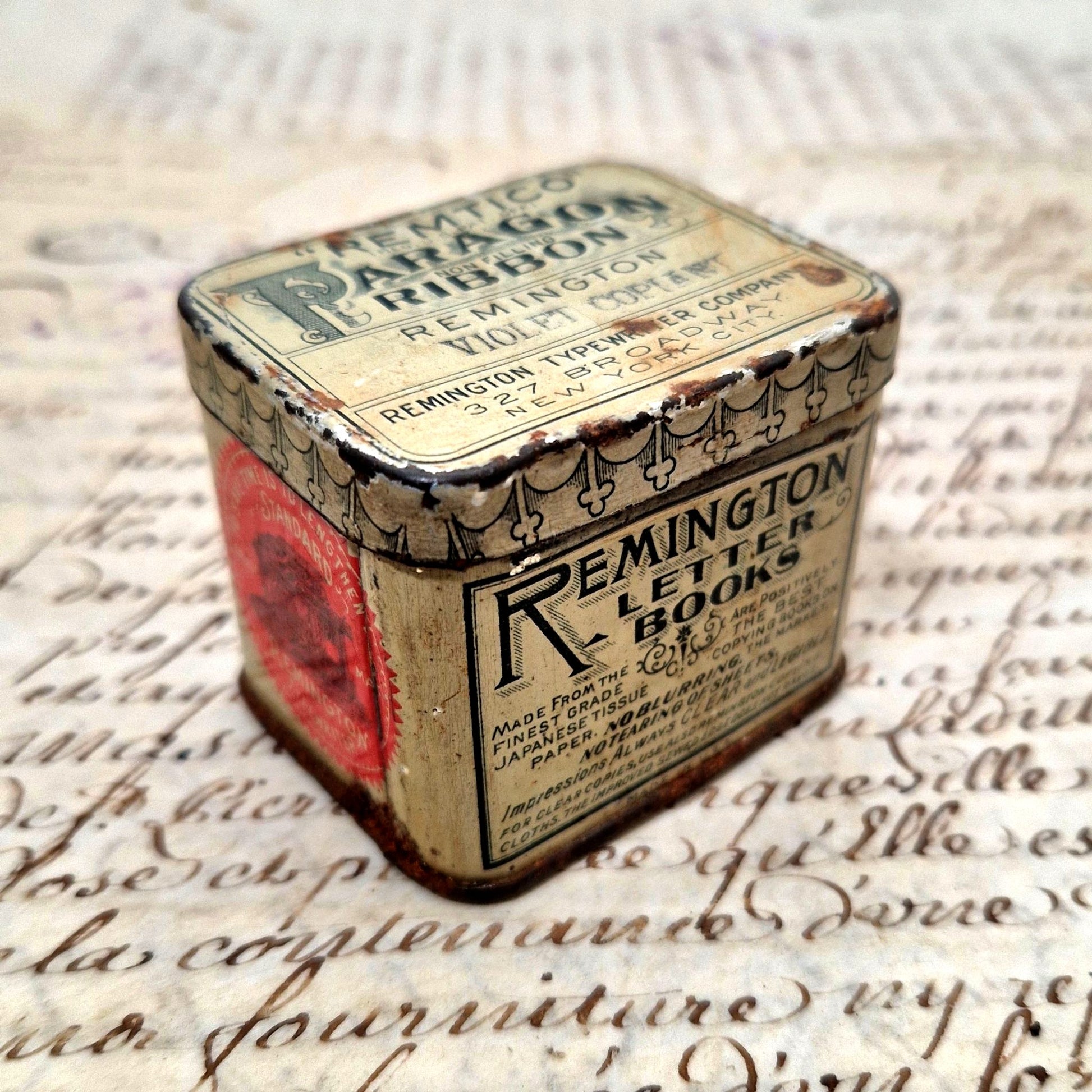 Boite publicitaire ancienne Remington Paragon Ribbon