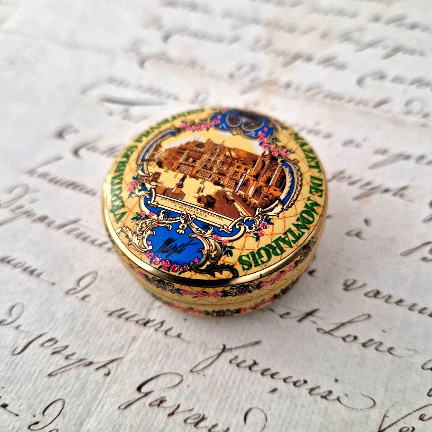 Boite tole Praslines Mazet publicitaire