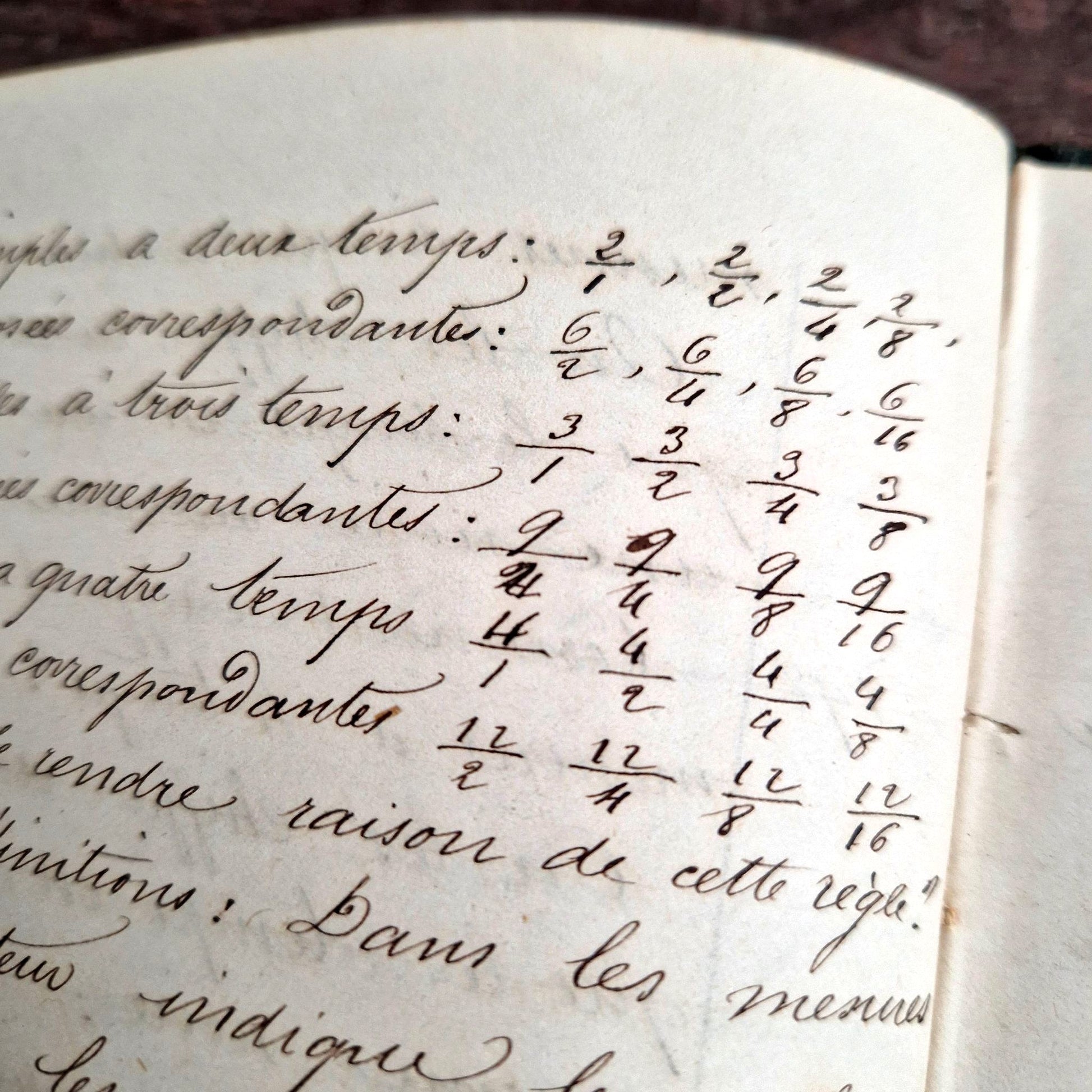 Cahier manuscrit Solfege et musique