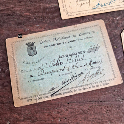 Carte de l'union artistique et littéraire XIXe