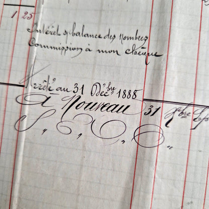 Double accounting sheet 1887-1888