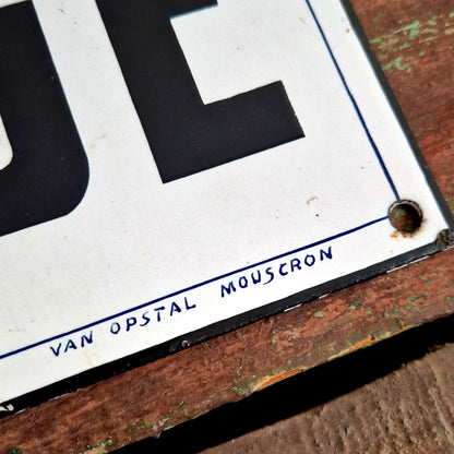 Enamel utility sign Change