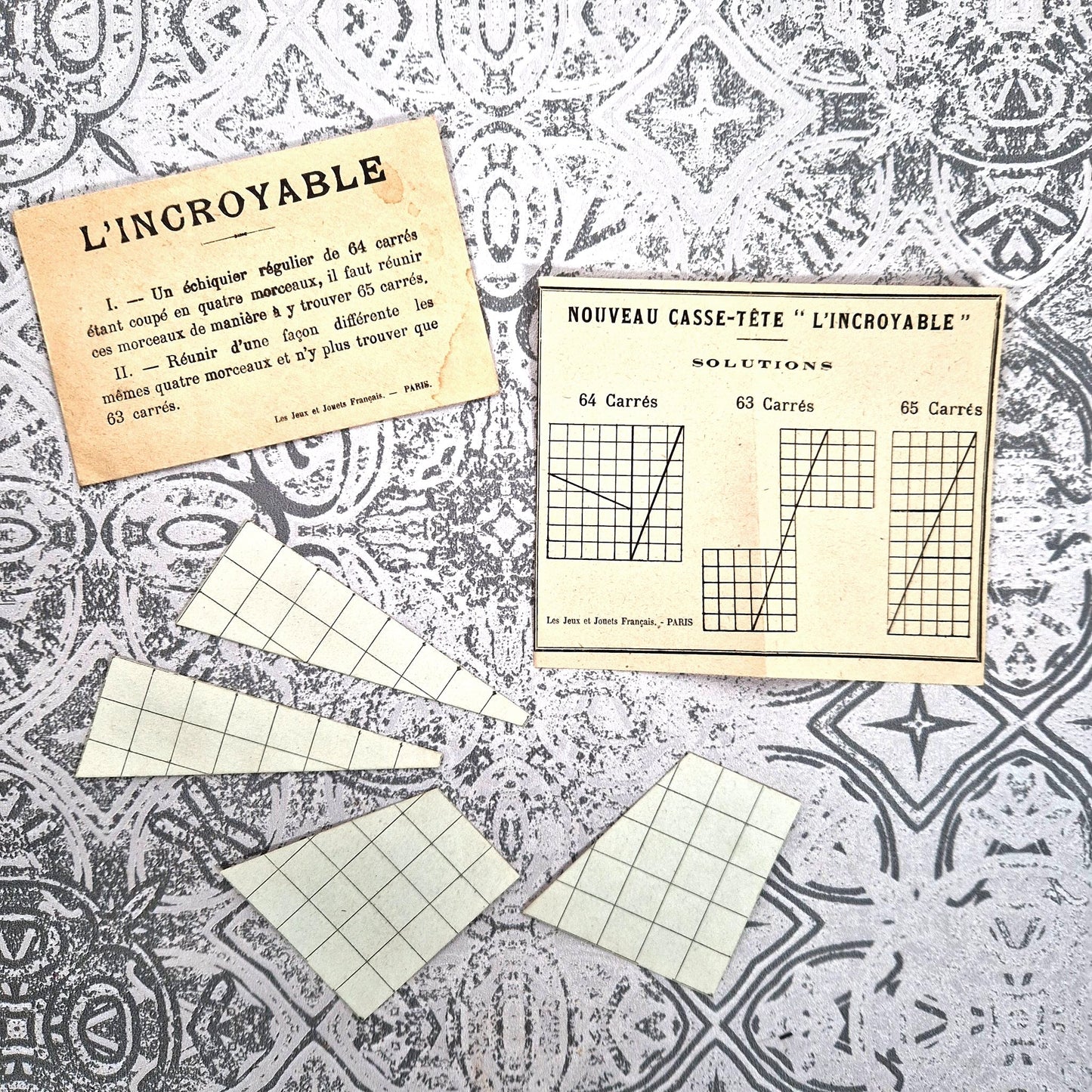 JJF jeu géométrie ancien carrés 1900