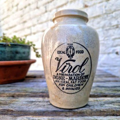 Old VIROL ceramic food pot