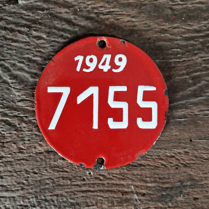 Plaque émaillée « Numéro 7155 » - 1949