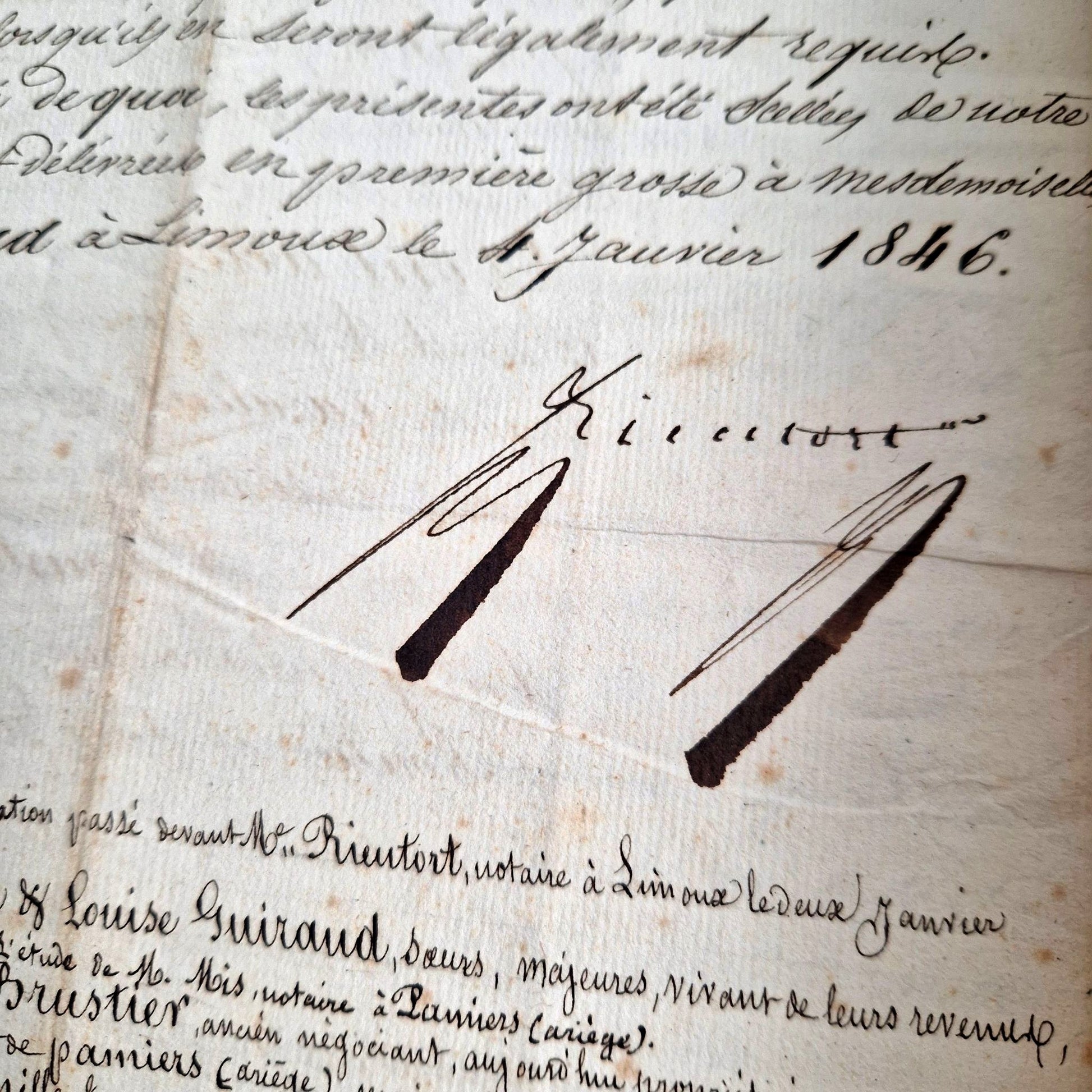 acte manuscrit brustier versement