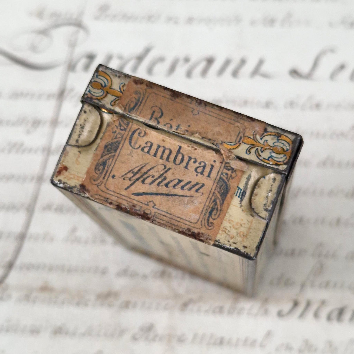 Rare advertising tin “Bêtises de Cambrai – Afchain” 