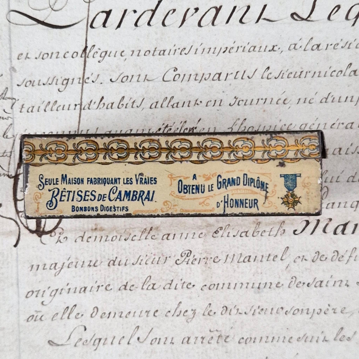 Rare advertising tin “Bêtises de Cambrai – Afchain” 