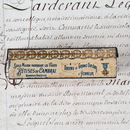 Rare advertising tin “Bêtises de Cambrai – Afchain” 
