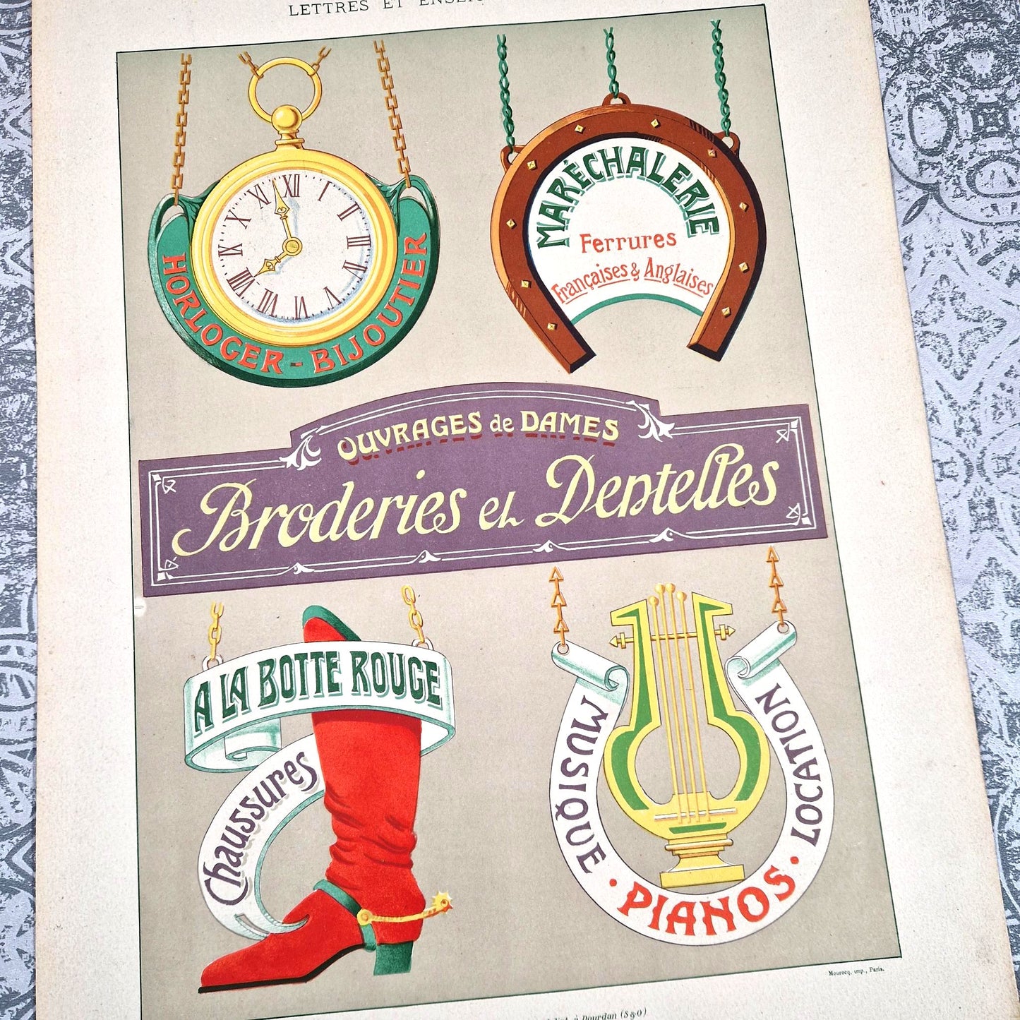 affiche chaussures pianos 1900