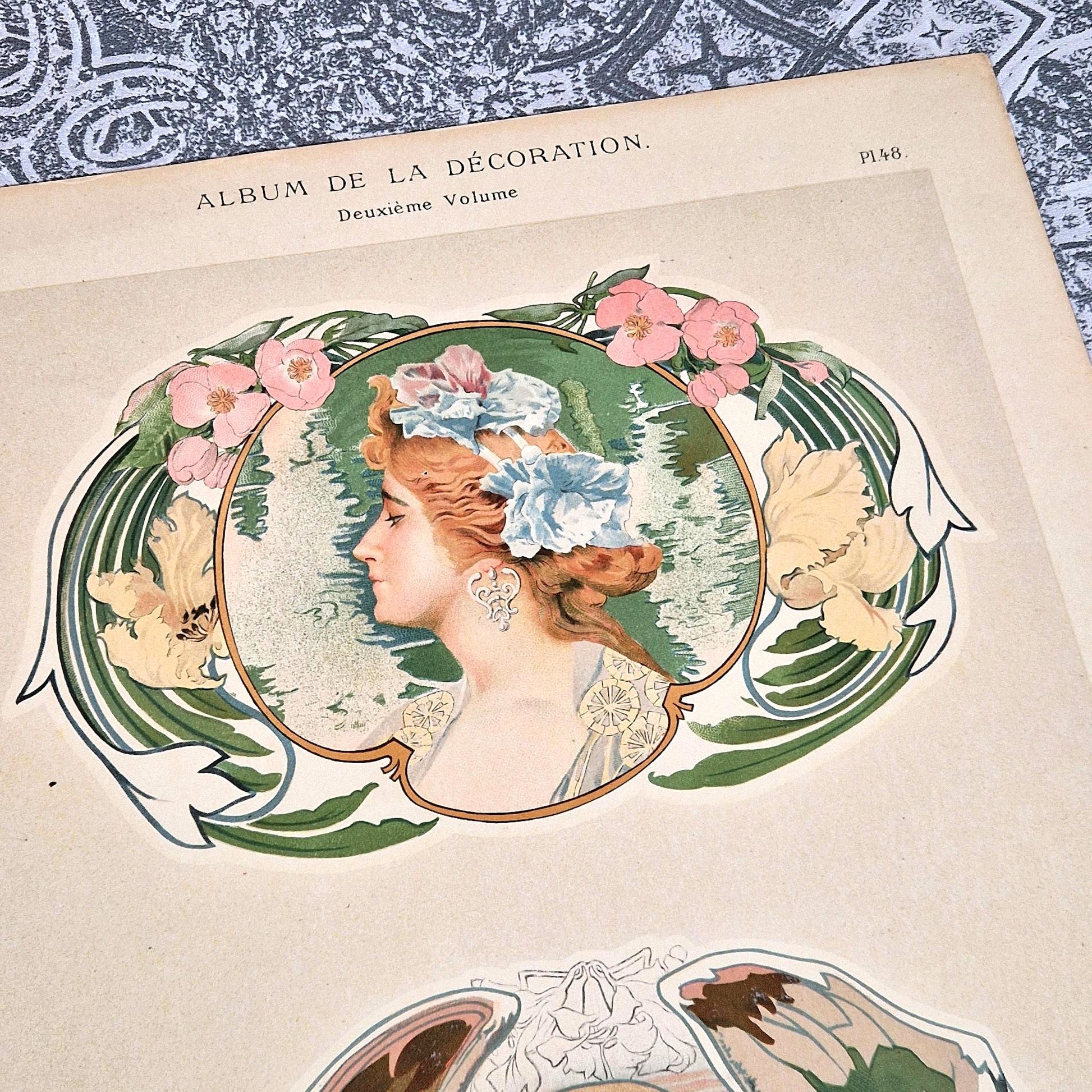 affiche feminine art nouveau paris ancienne