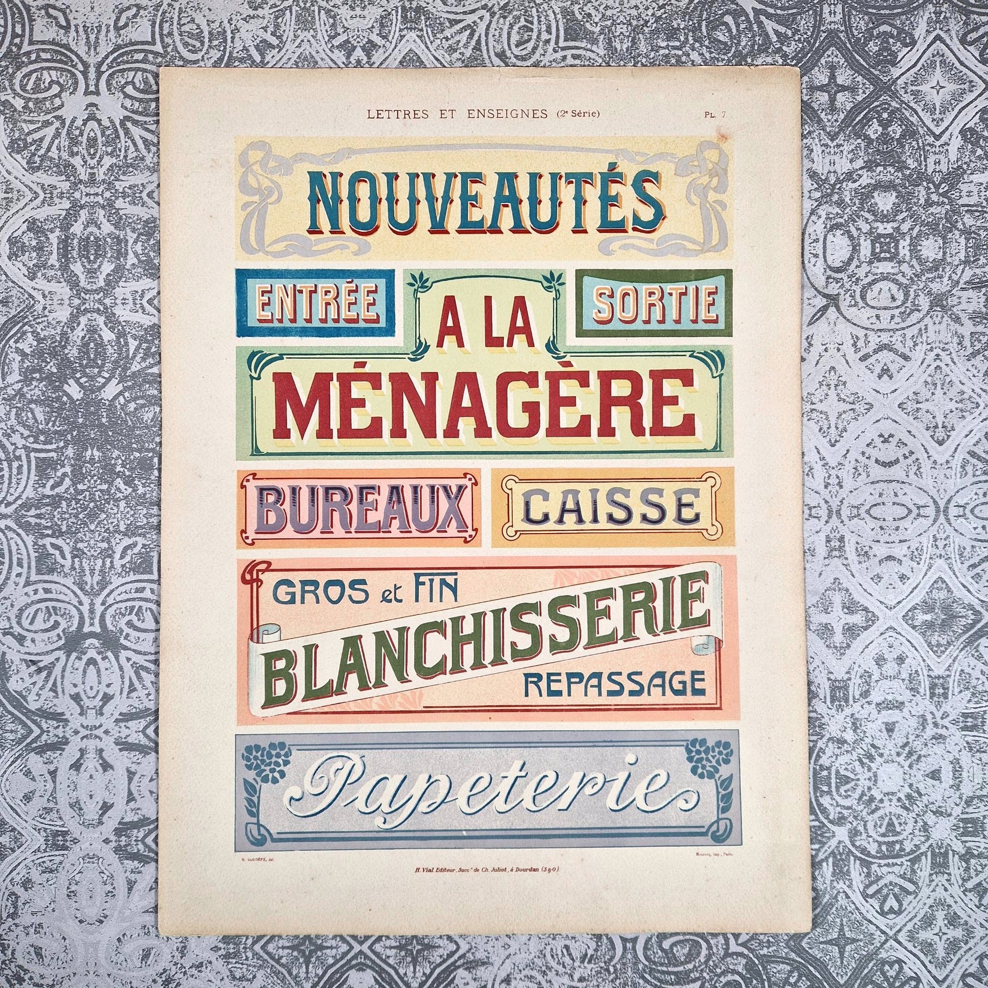 affiche nouveautes enseigne belle époque