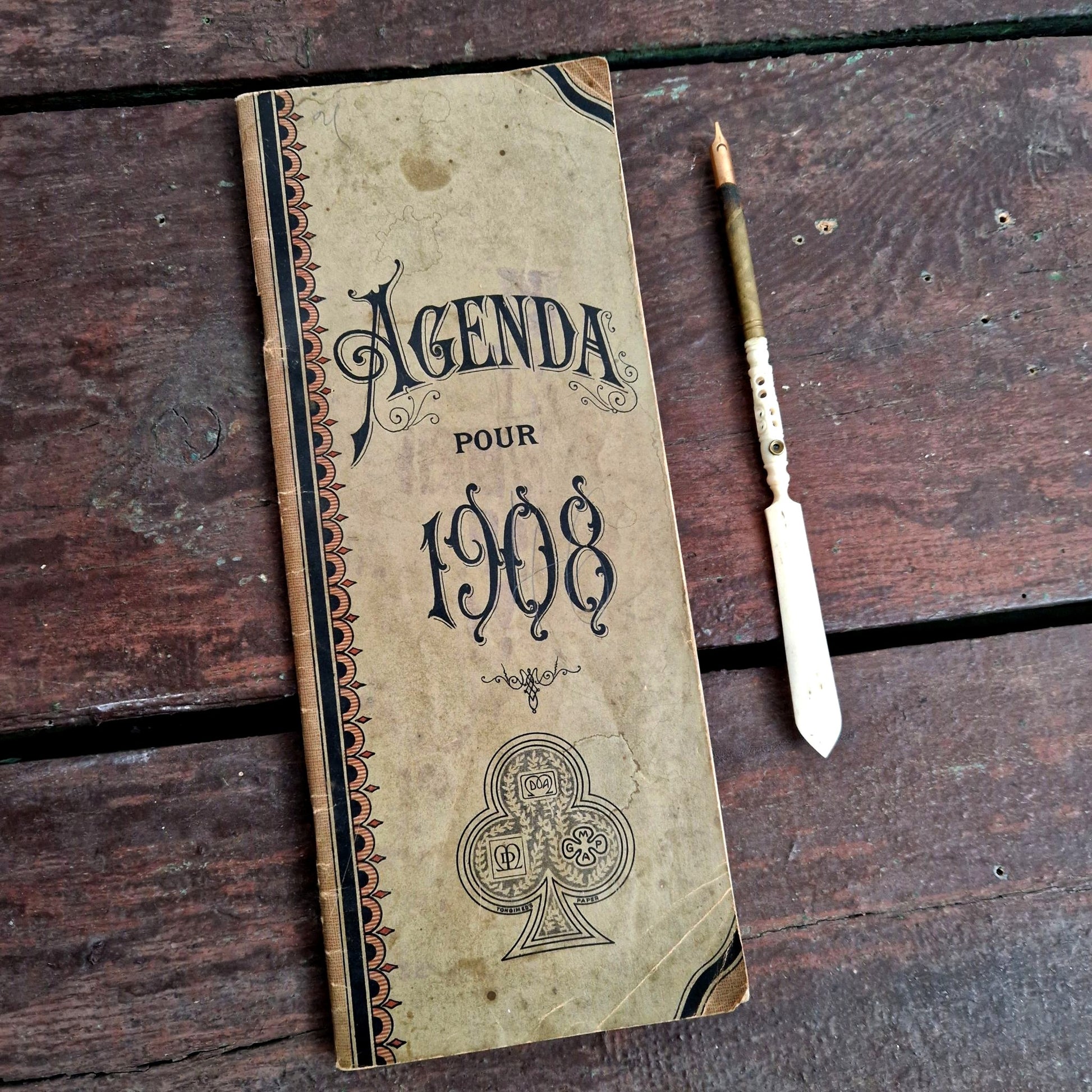 agenda publicitaire ancien 1908