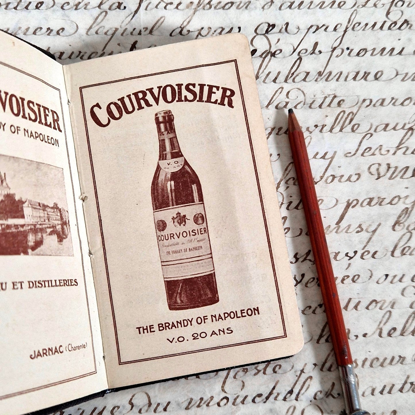 agenda vintage cognac francais