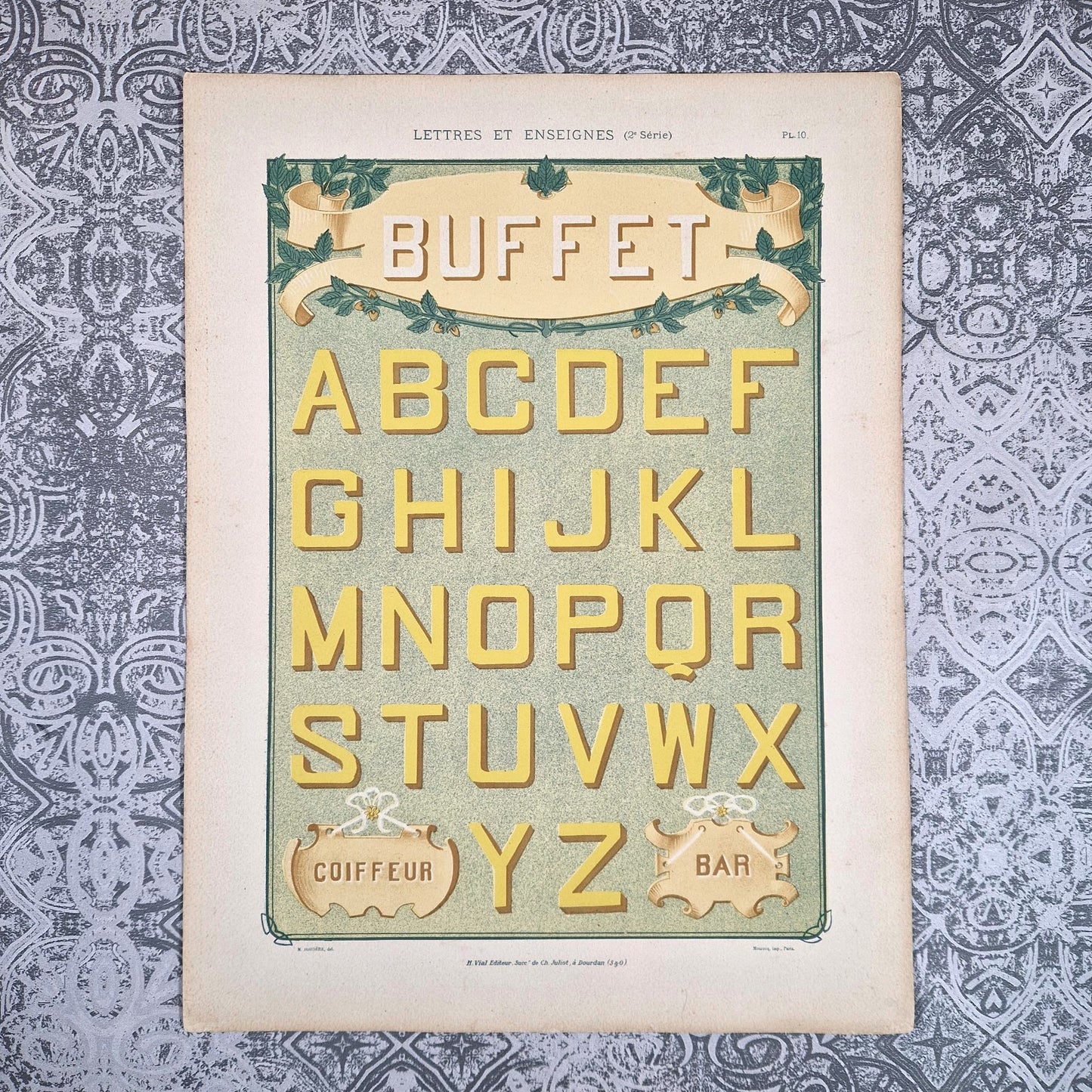 alphabet buffet enseigne ancienne