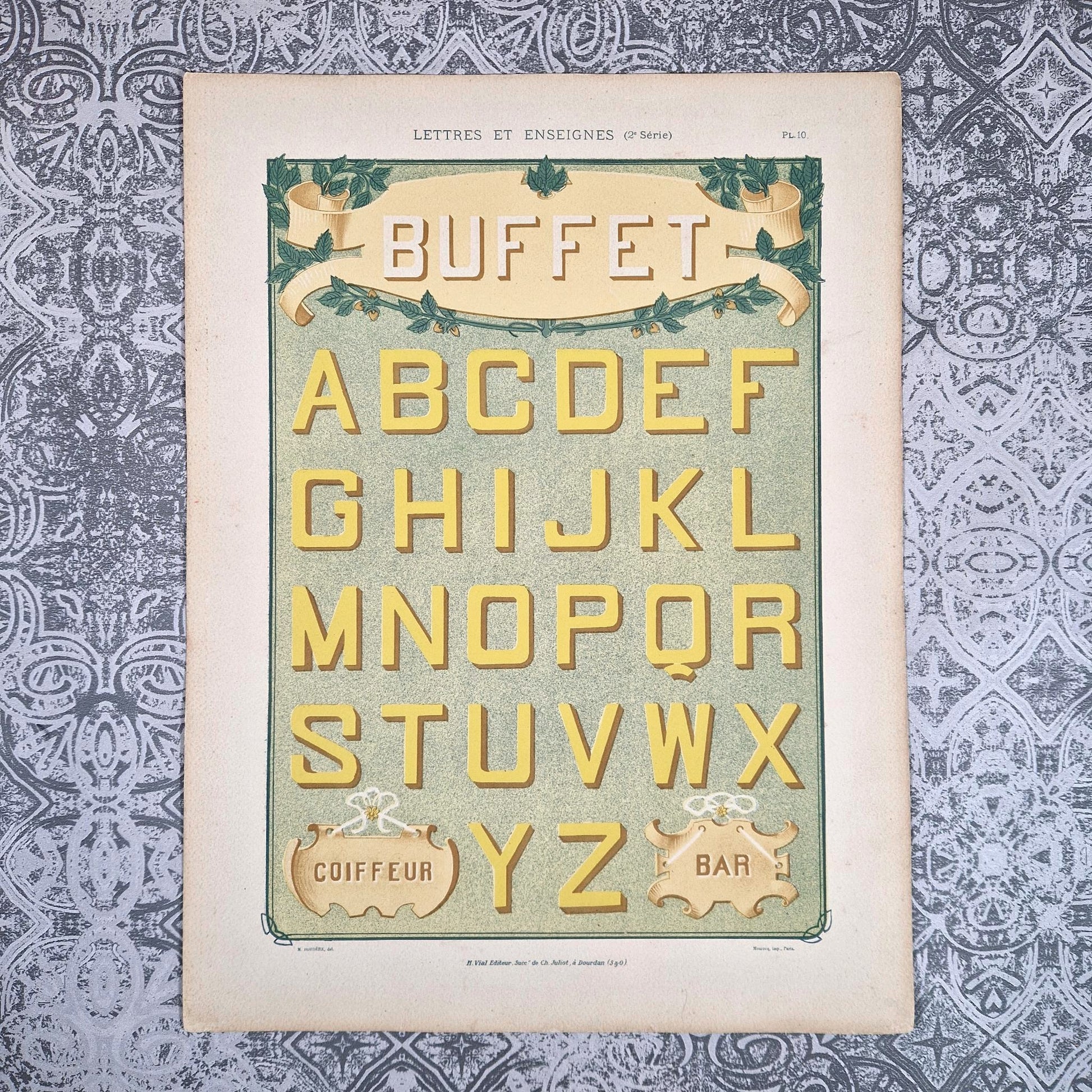 alphabet buffet enseigne ancienne