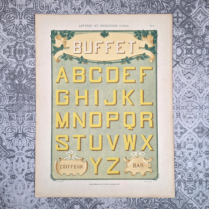 alphabet buffet enseigne ancienne