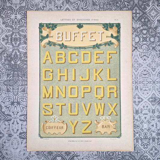 alphabet buffet enseigne ancienne