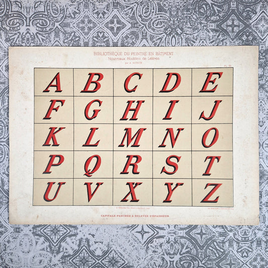 alphabet capitale penchée belle époque