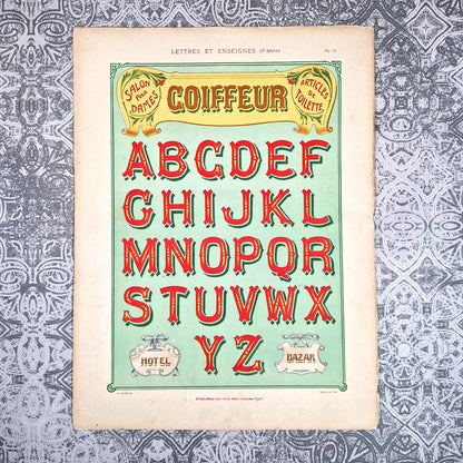 alphabet coiffeur art nouveau